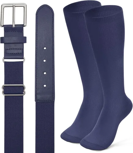 Miniatura 22 de XZQTIVE Conjunto combinado de calcetines de béisbol y softbol y cinturón de béisbol y sóftbol, calcetines de fútbol hasta la rodilla para niños