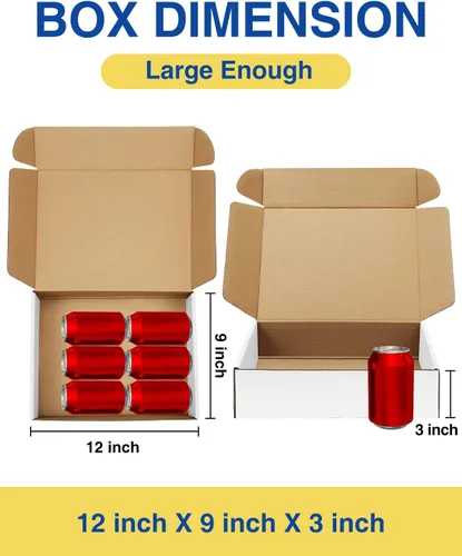 Miniatura 2 de Cajas de Envío de 12x9x3 Pulgadas: Paquete de 22 Cajas de Cartón para Embalaje, Cajas de Envío Blancas para Embalaje de Pequeñas Empresas, Cajas