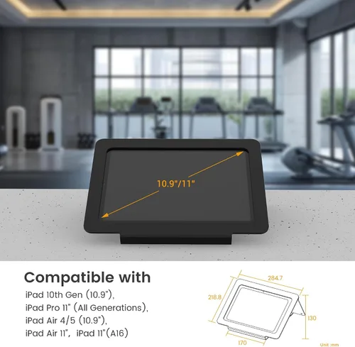 Miniatura 4 de Soporte de escritorio para tableta, todo de metal ergonómico 30 con bloqueo de cable de seguridad para oficina, mostrador de puntos de venta