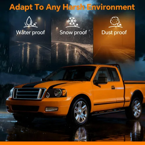 Miniatura 6 de G-PLUS Faros delanteros compatibles con Ford F150 2004-2008/Lincoln Mark LT 2006-2008, lente transparente, carcasa negra, reflector ámbar, faros