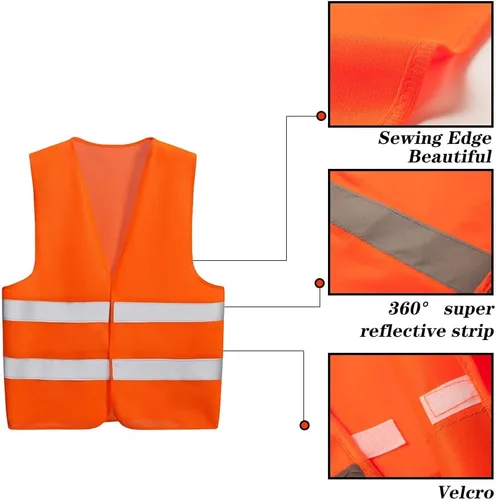 Miniatura 2 de Paquete de 10 chalecos reflectantes de seguridad Mount Marter para operadores al aire libre y deportistas Naranja