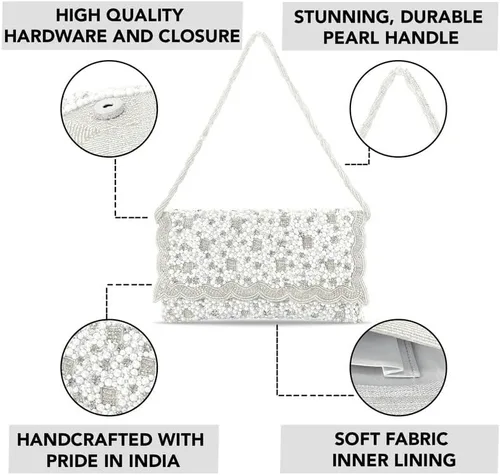 Miniatura 3 de Aheli Potli Bag for Women Handmade Evening Wristlet Handbags Stylish Bridal Purse Fashion