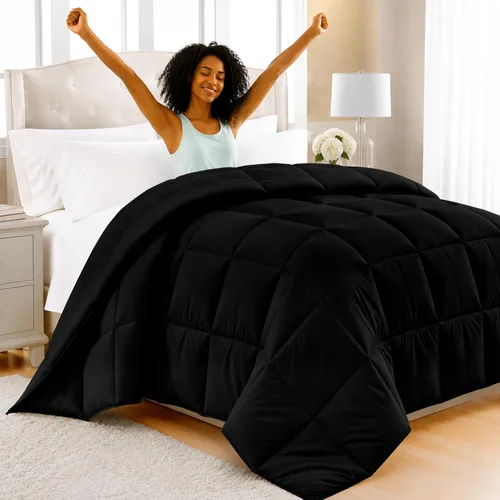 Miniatura 11 de LUX Décor - Edredón Queen de 88 x 88 pulgadas, relleno de edredón alternativo ultrasuave con pestañas de esquina y costuras de caja, ropa de cama