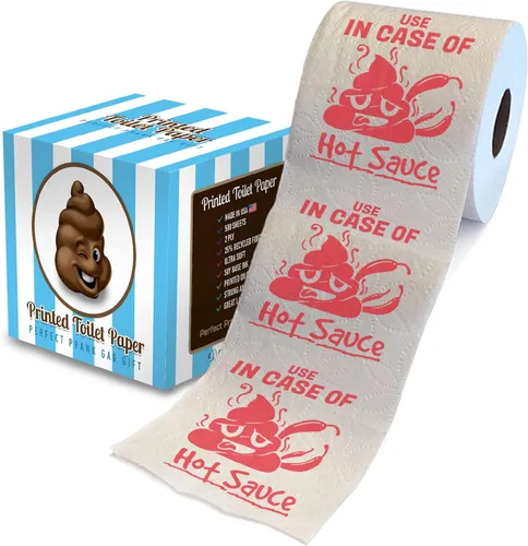 Printed TP Uso en caso de papel higiénico impreso con salsa picante, divertido rollo de papel higiénico para bromas, sorpresas, decoración de baño,
