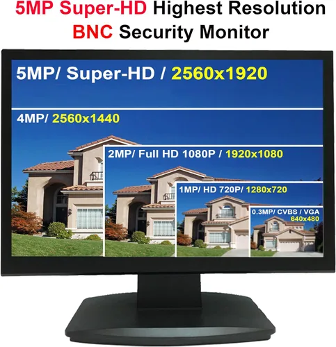Miniatura 2 de 101AV 21.5" 5MP Super HD-TVI, AHD, CVI y CVBS 16:9 Monitor de seguridad profesional, 1 HDMI y 2 entradas y salidas BNC, funciona con cámaras