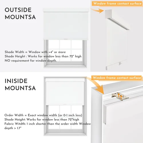 Miniatura 18 de Persilux Persianas enrollables opacas inalámbricas para ventanas, parada libre con cenefa, persianas de tela con aislamiento térmico, protección UV
