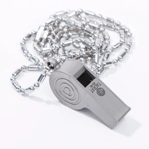 Miniatura 6 de TACRAY Silbato clásico de titanio, silbato portátil con cordón, silbato fuerte de emergencia de hasta 126 decibelios para supervivencias