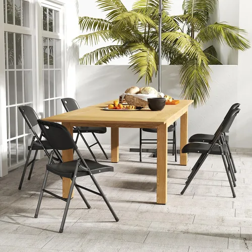 Miniatura 8 de Paquete de 10 Sillas Plegables, Límite de Peso de 800 libras, Silla Plegable de Plástico Resistente, Asiento Portátil para Eventos en Interiores