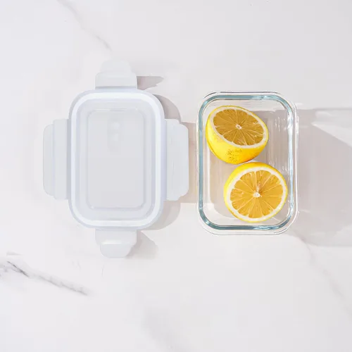 Miniatura 3 de Paquete de 4 recipientes de vidrio de 13 onzas / 0.37 L con tapas, recipientes de almacenamiento de vidrio con tapas, sin BPA, organizadores
