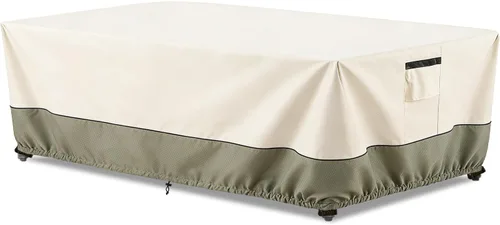 Miniatura 9 de Fundas impermeables para muebles de patio, 600D resistente para juegos de 6/7/8 piezas, sofá seccional, sillas mecedoras giratorias, mesa de café