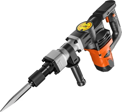 Miniatura 4 de VEVOR Martillo de demolición Jack Hammer, MAX 1400W Martillo eléctrico de alta resistencia, rompedor de concreto 2900 BPM 2 piezas de cinceles