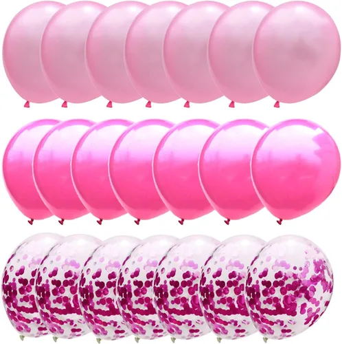 Miniatura 6 de Globos de confeti de oro rosa y rosa - 50 unidades, 12 pulgadas, para decoraciones de fiesta de cumpleaños