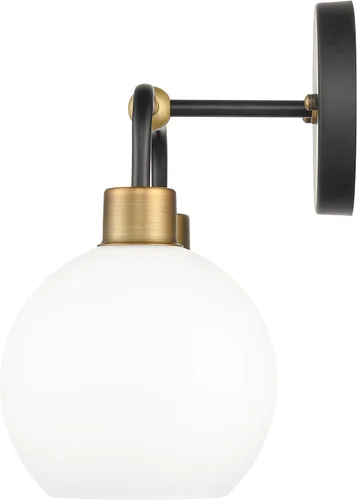 Miniatura 3 de Linea di Liara Lukasa - Moderna lámpara de tocador de baño, 2 luces sobre espejo, color negro mate y dorado, para lámparas de baño, cubiertas