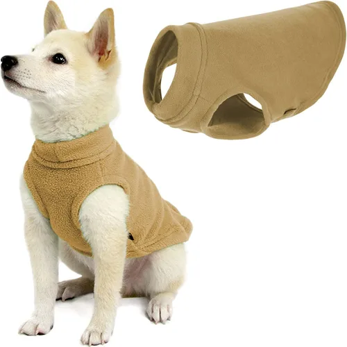 Miniatura 47 de Gooby - Chaleco de Vellón Elástico, Chaleco de Vellón Tipo Pullover Chaqueta Suéter para Perros, Azul Argyle, Extra Pequeño