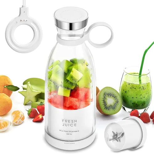 Licuadora portátil de jugo, licuadora de jugo fresco, exprimidor eléctrico portátil inalámbrico de 11.8 fl oz, licuadora de jugo fresco portátil,