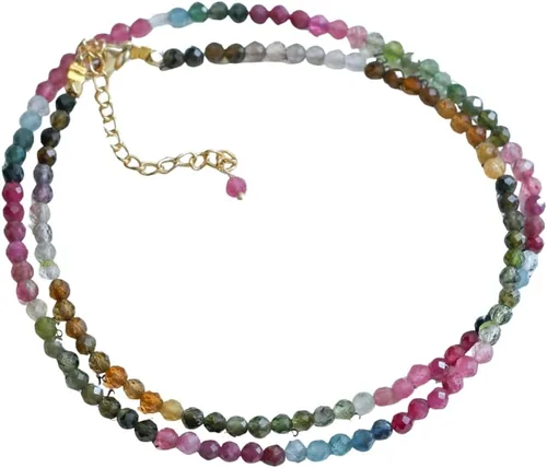 Miniatura 20 de Gempires - Collar de cuentas de piedras naturales hechas a mano, joyería de cristal hipoalergénica de 20 pulgadas, chapado en oro, joyería de moda