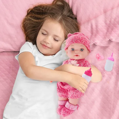 Miniatura 4 de DONTNO Muñeca de bebé de 12 pulgadas con ropa y accesorios, Set de alimentación y cuidado de muñeca bebé renacida viva con biberones, pañal