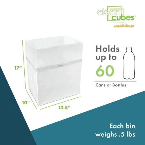 Miniatura 2 de Clean Cubes Botes de basura desechables de 13 galones (paquete de 3, con múltiples forros) con bolsas bajeras, contenedores plegables de basura
