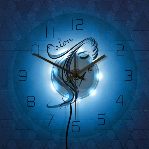 Miniatura 8 de The Geeky Days Beauty Time Peluquería Peluquería Diseño de peluquería Acrílico transparente Iluminación LED Reloj de pared Barbería Peluquería