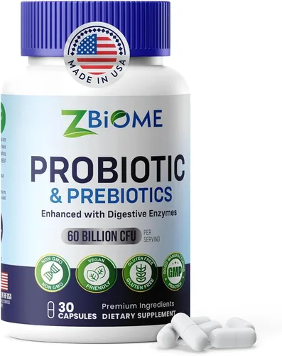 Prebióticos y probióticos para hombres y mujeres – 60 mil millones de UFC con 10 cepas – Pre y probióticos con acidófilo para inmunidad, salud
