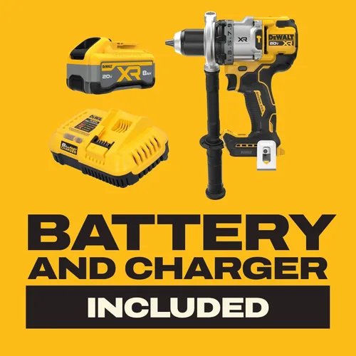 Miniatura 10 de DEWALT Kit de taladro de martillo inalámbrico de 1/2 pulgada MAX XR de 20 V con batería de 8 Ah y cargador (DCD1007WW1)
