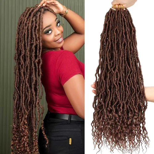 Miniatura 26 de Mytarku 8 paquetes de rastas suaves de 24 pulgadas con extremos rizados, rastas de pelo sintético de ganchillo bohemias para mujeres rastas de 1b