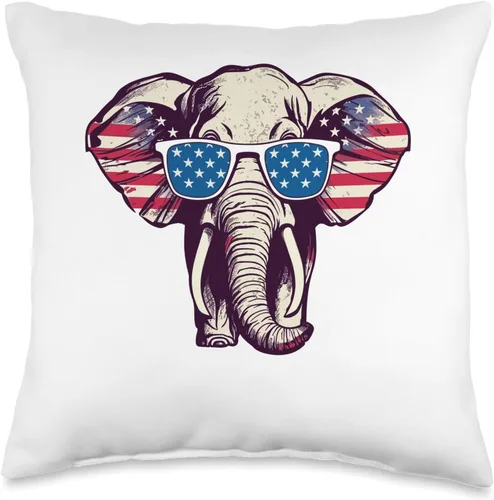 Miniatura 5 de Cool Elephant Republican Modern Tees Republican Cool Gifts - Almohada de elefante, 18 x 18 pulgadas, multicolor