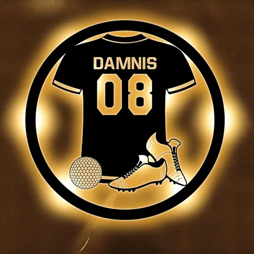 Miniatura 21 de Letrero de neón personalizado de jersey de fútbol americano, letreros de neón LED de fútbol americano para decoración de pared, alimentado por USB