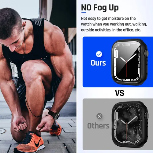 Miniatura 5 de Goton - Funda impermeable 2 en 1 para Apple Watch Serie 9 8 7, protector de pantalla de 41 mm, cubierta frontal de vidrio protector 360, parachoques