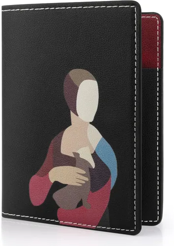 Miniatura 10 de Lychii Funda para pasaporte con bloqueo RFID, cartera delgada de piel sintética para pasaporte, para viajes, 5.7 x 4.1 pulgadas