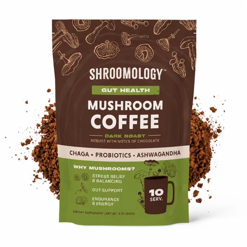 360 Nutrition Café Instantáneo de Hongos con Chaga Superfood Mushroom y Prebióticos, Probióticos para la Salud Intestinal y Apoyo al Enfoque |