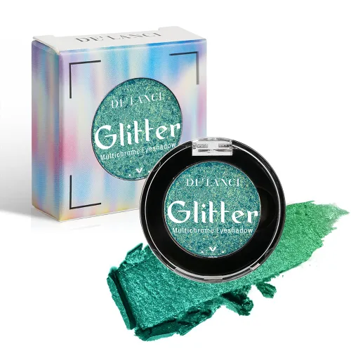 Miniatura 11 de Sombra de ojos verde azulado, paleta de sombras de ojos con purpurina multicromada altamente pigmentada con cambio de verde azulado a azul dorado