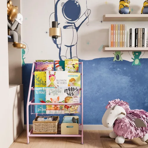 Miniatura 2 de aboxoo - Estantería para niños, pequeña, independiente, para habitación de niños, de 18 pulgadas, estante de metal, organizador de juguetes, estante