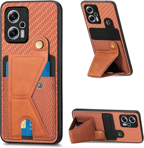 Miniatura 168 de Funda para Xiaomi Poco M5s 4G, Funda para Redmi Note 10 4G / Note 10S 4G / Note 11 SE (India) Funda de cuero PU ranuras para tarjetas Soporte