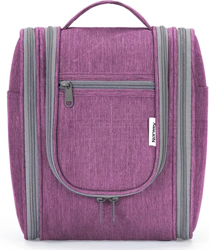 Miniatura 9 de Narwey - Neceser de viaje colgante, organizador de maquillaje y productos cosméticos para mujeres y hombres, Aa-morado., L