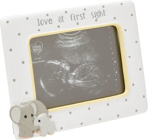 Precious Moments Elephant Love at First Sight Ultrasonido 4 x 6 Resina y Vidrio 183407 Marco de fotos Tamaño único Multi