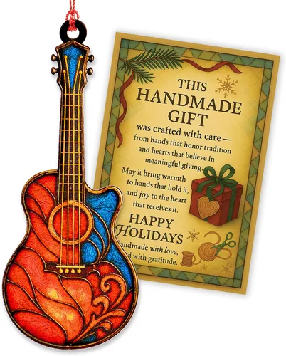 Adornos de Navidad Graciosos de Música - Adorno de Guitarra - Regalos Temáticos de Guitarra - Amante de la Música - Rockeando - Adorno de Navidad