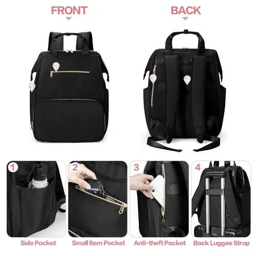Miniatura 5 de Fasrom Mochila portátil para extractor de leche con enfriador y bolsa, compatible con bombas manos libres Momcozy Medela y Elvie, color negro