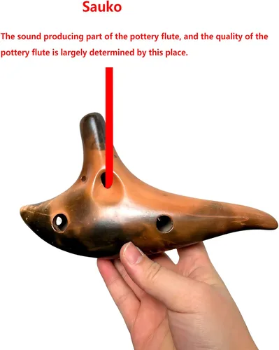Miniatura 5 de RUOSWTE Ocarina, 12 hoyos Alto C, instrumento de juego profesional, instrumento de viento con tutorial de partituras y cordón, para niños y adultos