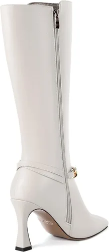 Miniatura 5 de SKYSTERRY Botas de mujer con punta puntiaguda para citas, viajes, con cremallera, de tacón alto, a media pantorrilla, 3.3 pulgadas