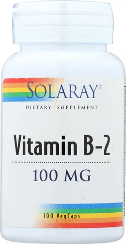 Miniatura 4 de SOLARAY Vitamina B-2 Riboflavina 100 mg con Aloe Vera Metabolismo energético saludable, piel, cabello y uñas 100 CT