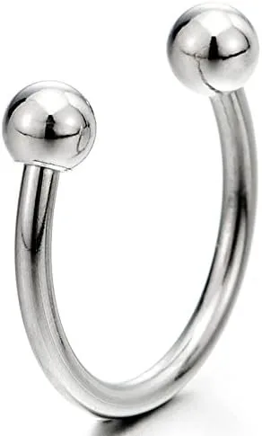 Miniatura 2 de 2 aretes de acero inoxidable con bisagras para hombres y mujeres, con cierre de rosca