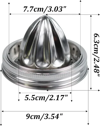 Miniatura 2 de Tapa de exprimidor de acero inoxidable para frascos de masón, exprimidor manual para limón y naranja, exprimidor de cítricos para tarros Mason