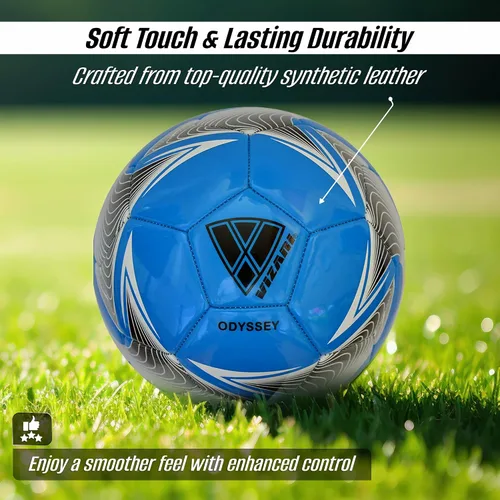 Miniatura 2 de Balón de Fútbol Vizari Odyssey Balón de Fútbol Juvenil Duradero y Firme Balón de Fútbol Junior con Carcasa de TPU Premium Balón de Fútbol