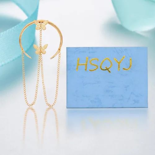 Miniatura 7 de HSQYJ Brazalete con borlas de cadena de mariposa, brazalete ajustable y simple, joyería de moda para mujer, chapado en oro y plata