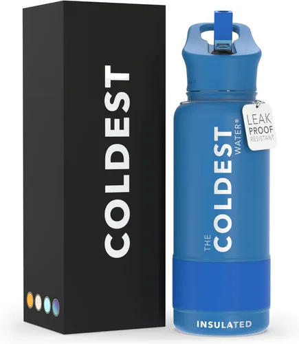 Miniatura 46 de Coldest - Botella para agua con tapa que incluye pajilla, térmica y metálica (acero inoxidable), para hombres y mujeres, color morado