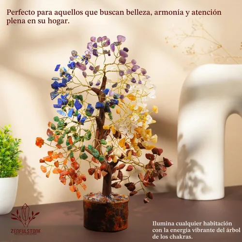 Miniatura 8 de Árbol de cristal de 7 chakras, árbol curativo de piedras preciosas para energía positiva, decoración de árbol de cristal para oficina en casa, árbol