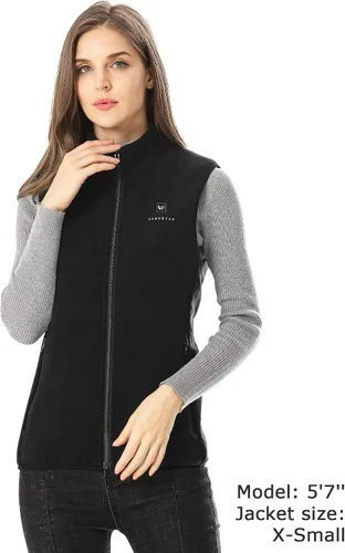 Miniatura 3 de Venustas Chaleco calefactable, chaleco de forro polar térmico para mujer con batería de 7.4 V, ligero aislado y eléctrico