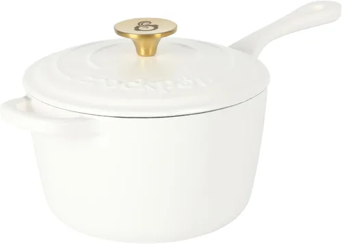 Miniatura 9 de Crock Pot Artisan - Sartén redonda de hierro fundido esmaltado, 12 pulgadas, rojo escarlata