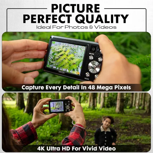 Miniatura 3 de Minolta Cámara digital de 48 megapíxeles con lente selfie trasera – Vídeo 4K Ultra HD, pantalla LCD de 2.8", zoom digital 16X